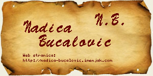 Nadica Bucalović vizit kartica
